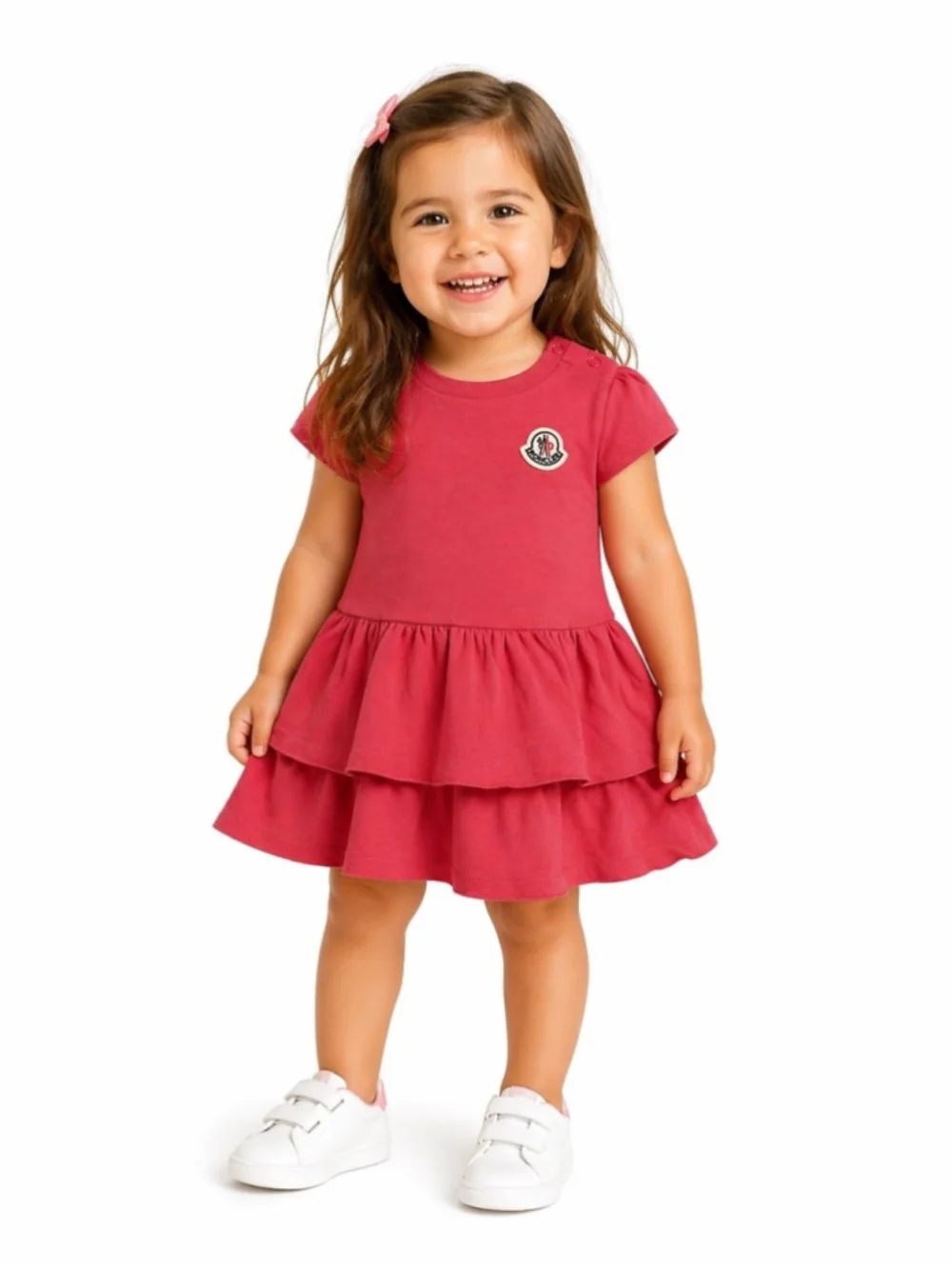 NWT MONCLER Red Kids' Ruffle T-Shirt Dress 6/9 Months